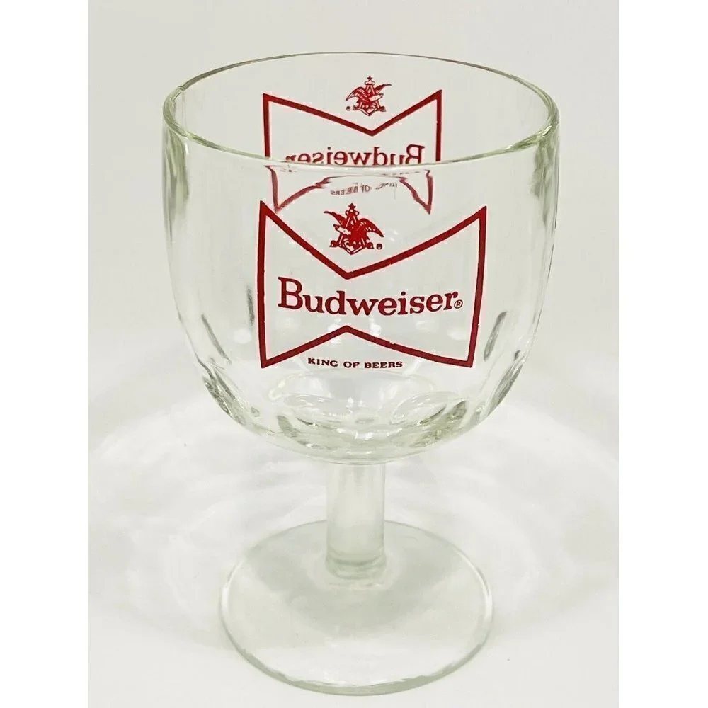 Vintage Budweiser Goblet 16oz & Coors Pilsner Glass 8oz King Of Beers Bow Tie